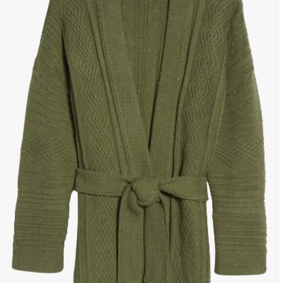 Vici Collection Wrap Cardigan in Ash Olive - Picture 3 of 6